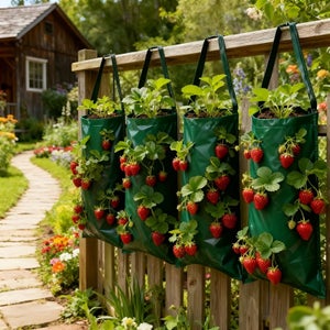 Tour à Fraises – Sac De Plantation 45 X 35 Cm – 6 Poches Latérales – Feutre épais, Respirant – Pour Balcon, Cour, Potager Vertical – 28 Litres