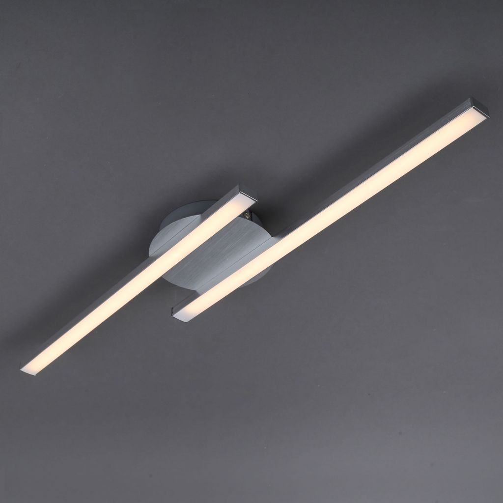 Plafonnier LED BRILONER LEUCHTEN GO, 6 W, 480 lm, IP20, couleur aluminium, métal-plastique, 55,4 x 12 x 4 cm - 6