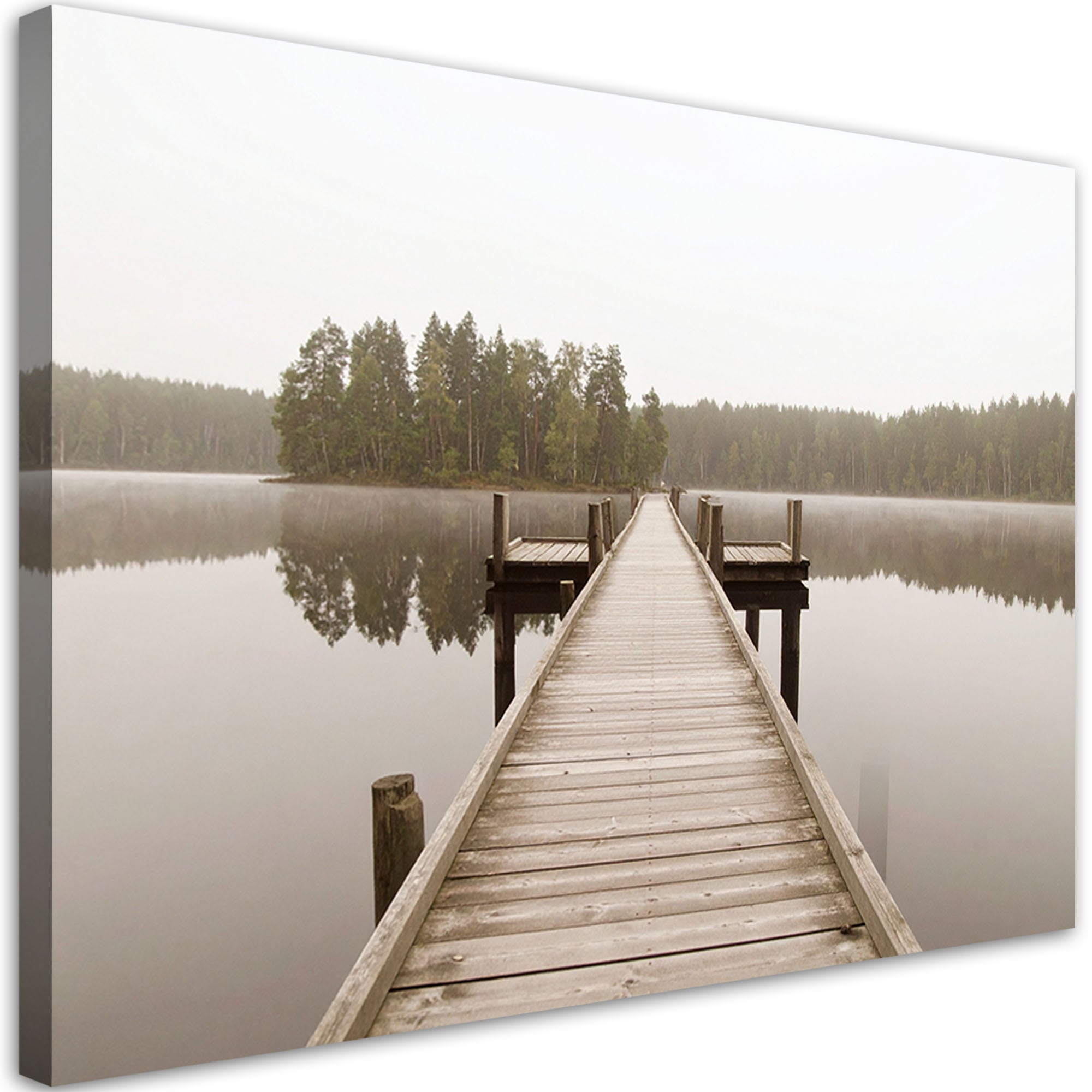 Obraz do salonu kuchni biura, Pomost jezioro pejzaż natura 90x60