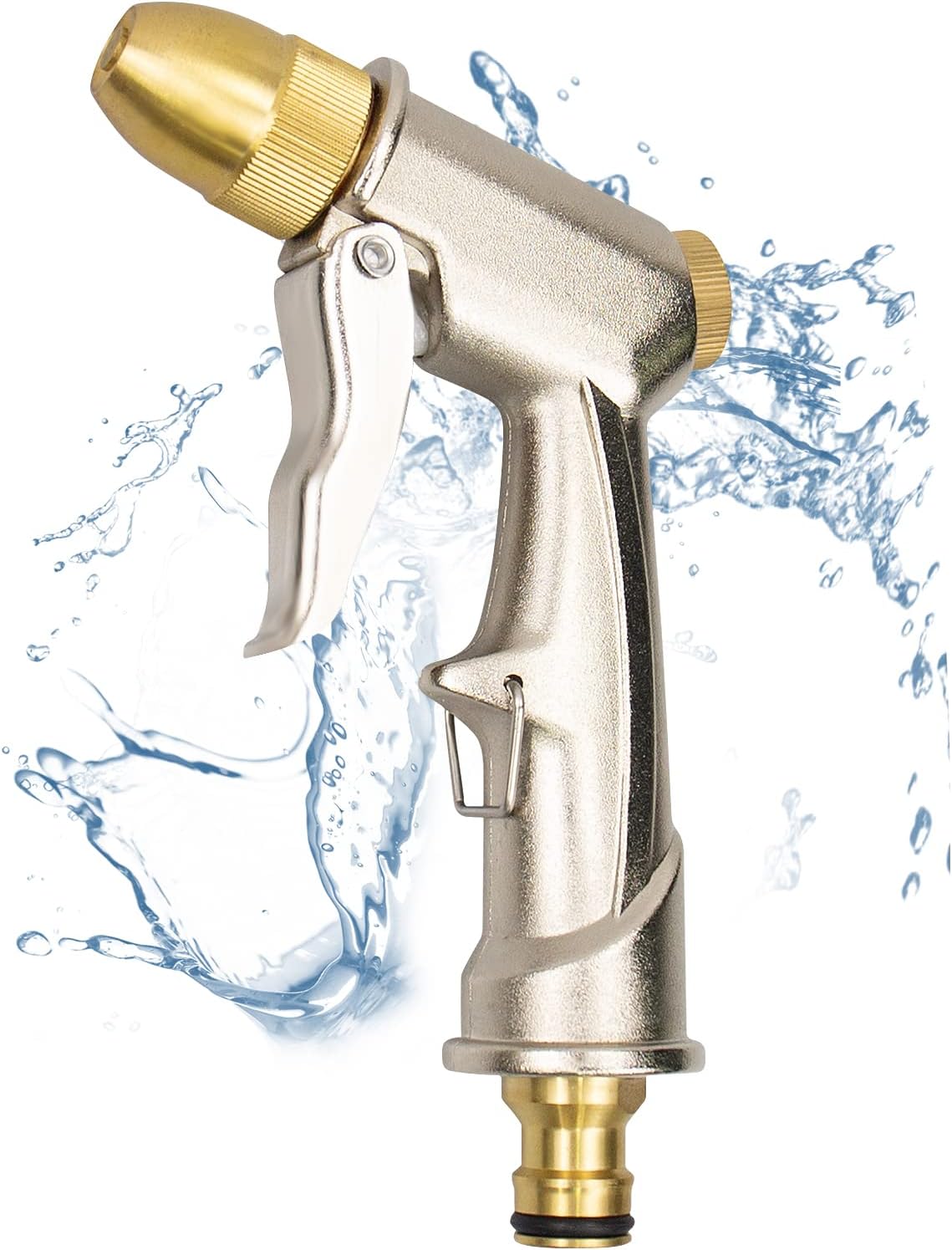 Pistolet D'Arrosage Métal Gainé Jardibric 3 En 1 - Jet Réglable, Commande Au Pouce - Poignée Ergonomique - Pour Jardin, Terrasse, Potager