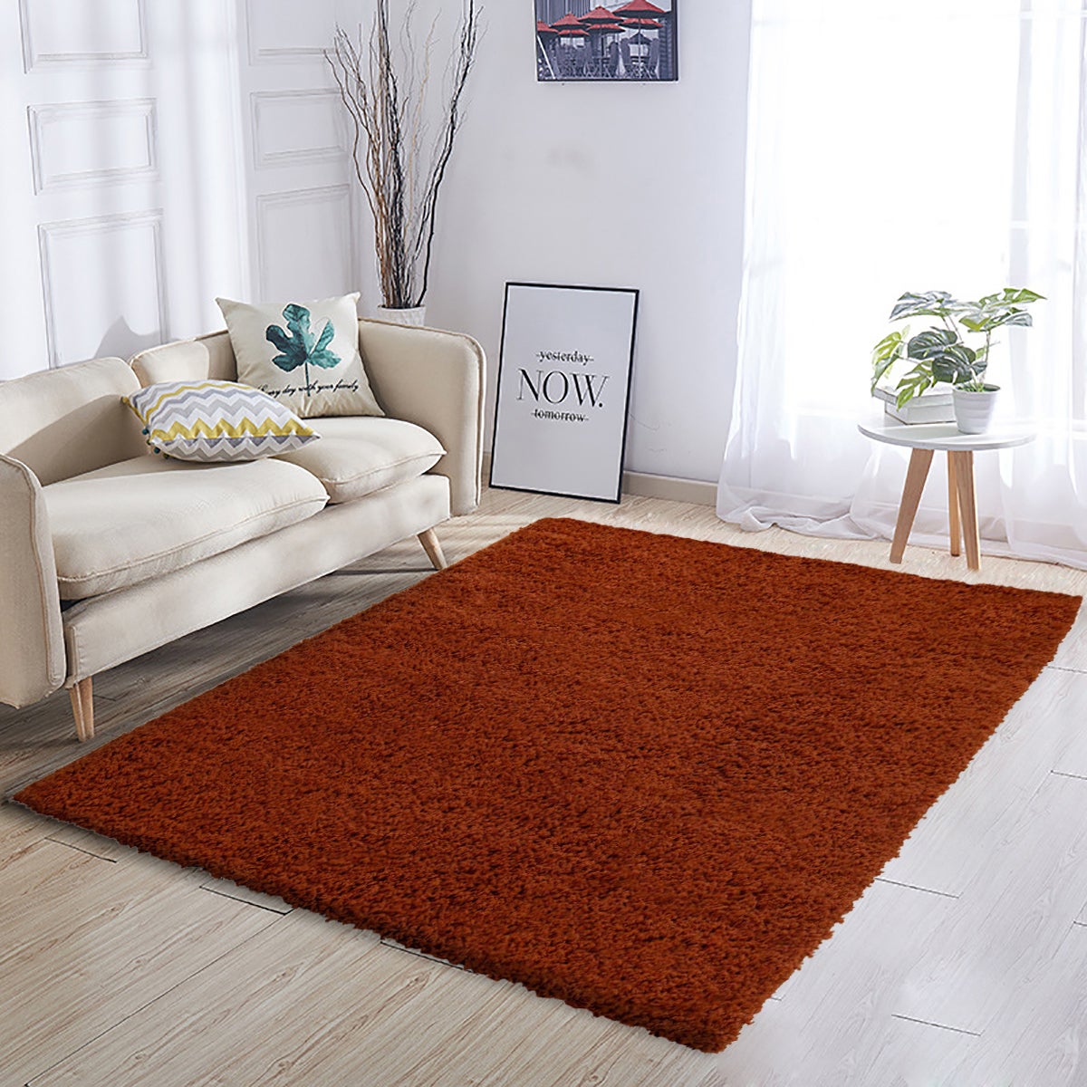 Tappeto Shaggy Pelo Lungo 40x60 Cm | Soffice Effetto Pelliccia | Antiscivolo Marrone | Ideale Per Soggiorno, Camera, Zona Gioco