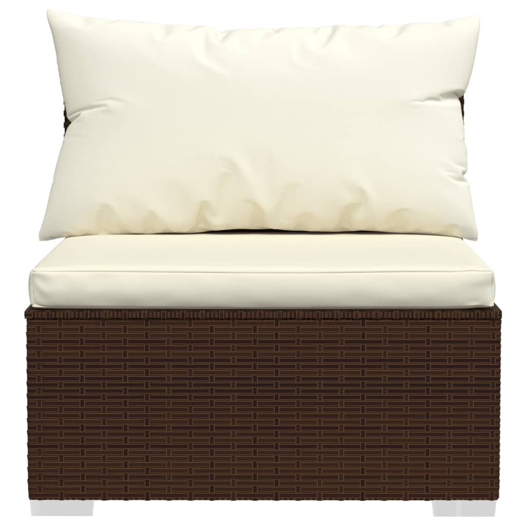 Maison Exclusive - Set Divani da Giardino 6 pz con Cuscini in Polyrattan Marrone - 5