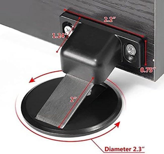 Butée De Porte Invisible,Butée De Porte Magnétique en Acier Inoxydable,Avec Adhésif,Aucun Perçage Requis（1pc,argent） - 2