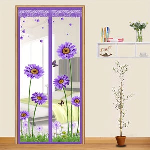 Tenda Zanzariera Magnetica Per Porta 165x235 Cm, Con Nastro Adesivo E Chiodi, Chiusura Automatica, Grigia