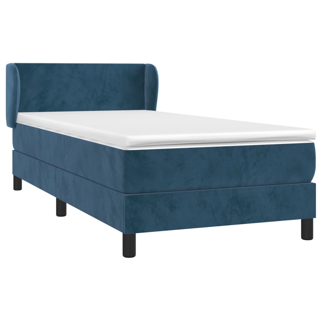 Sommier à lattes de lit avec matelas Bleu foncé 100x200 cm - 3