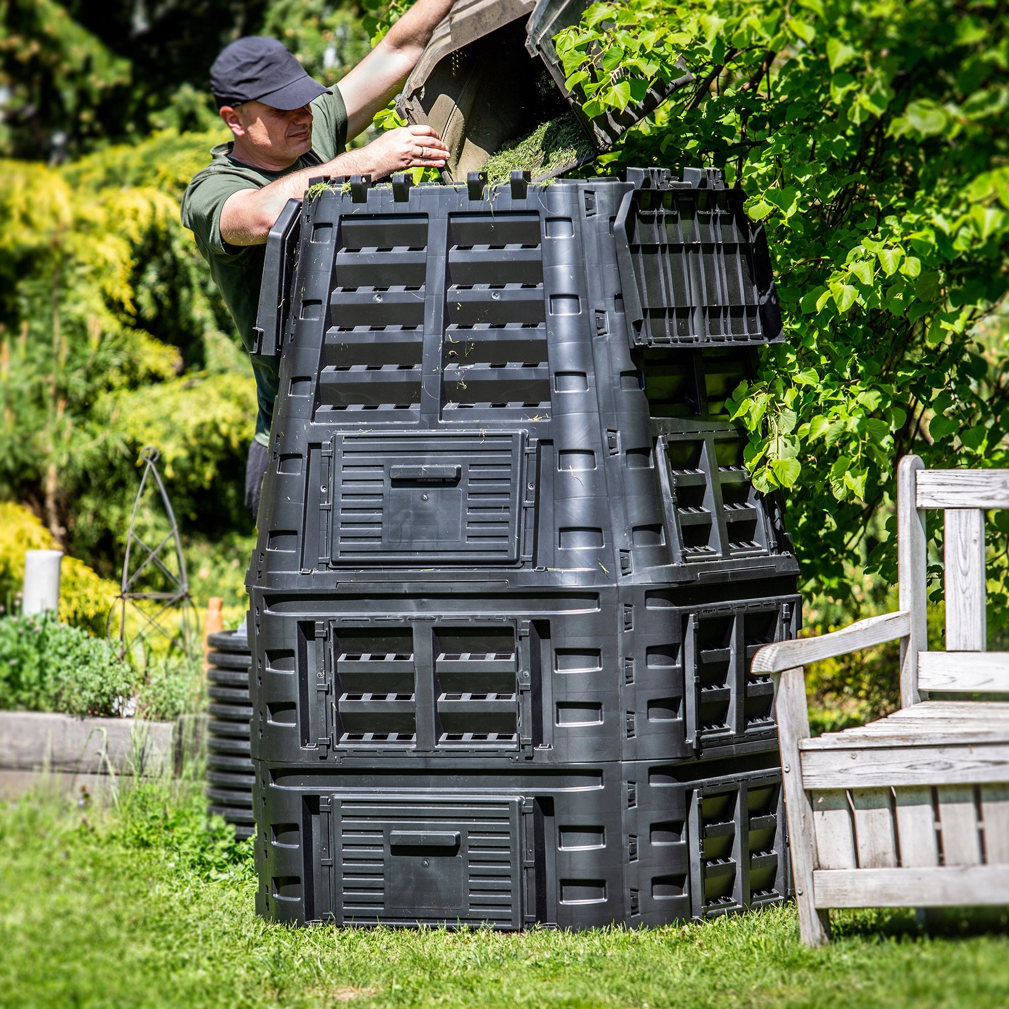 Compostiera da giardino KADAX 1000L, una soluzione pratica per trasformare i tuoi rifiuti organici in fertilizzante naturale, contenitore per compost - 5