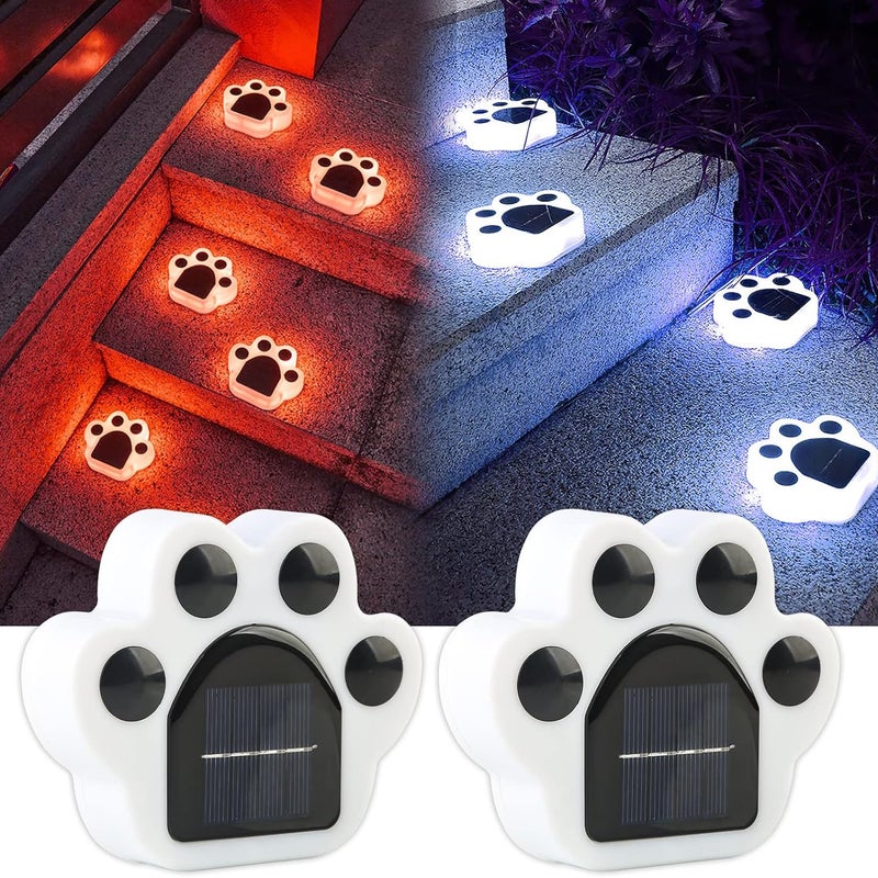 Lampy solarne ogrodowe w kształcie łapy niedźwiedzia (opakowanie 2 szt.), oświetlenie LED do ścieżek zewnętrznych, trawników i tarasów (kolorowe świa