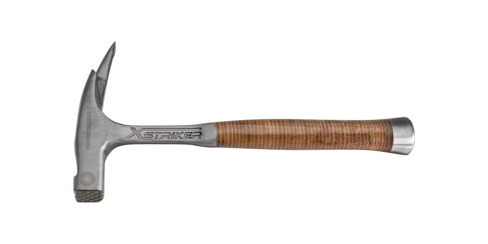 Peddinghaus 13.037.997.800 cm martello Xstriker "Rough Face magnetico da falegname con manico in pelle, argento/marrone, 850 g