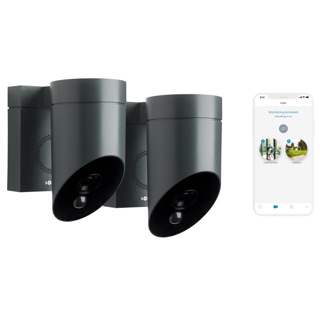Lot de 2 caméras de surveillance SOMFY extérieure ip wifi, gris