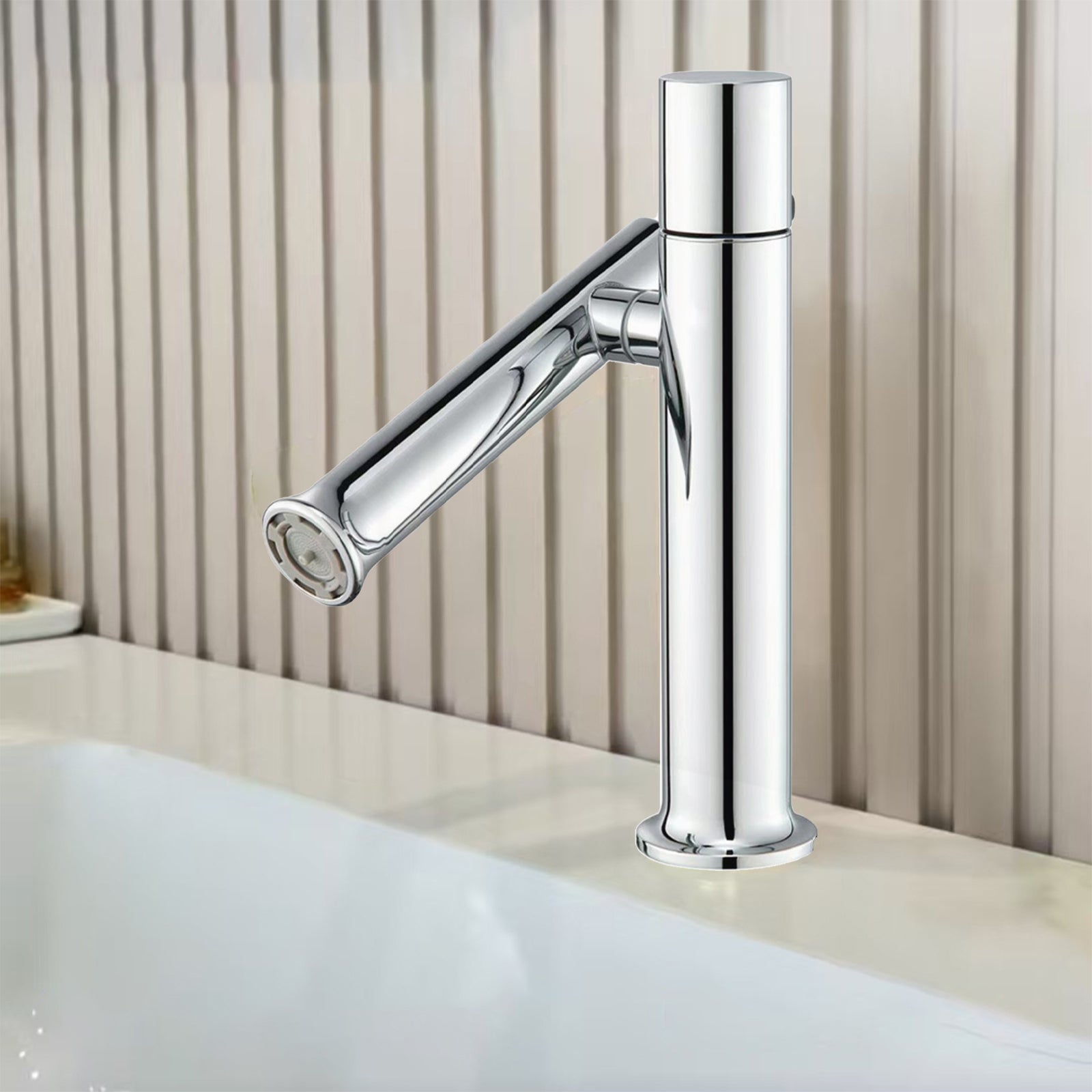 VICTOVA – Miscelatore per lavabo monocomando, beccuccio orientabile con altezza regolabile, in acciaio inox cromato lucido - 8