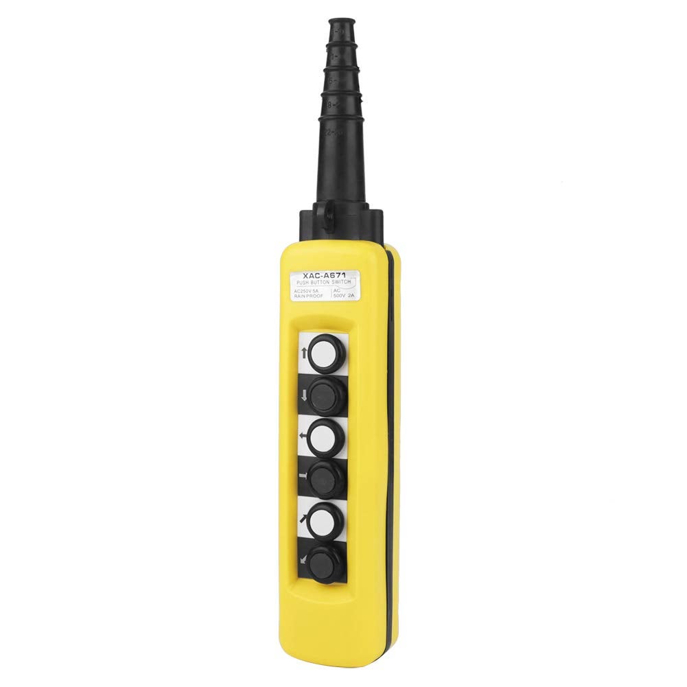 Interrupteur Étanche Bouton-Poussoir Jaune Pour Palan Grue + Condensateur 30uF 220-380V