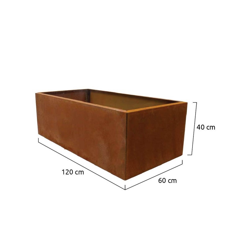 donice ogrodowe corten 120x60x40cm