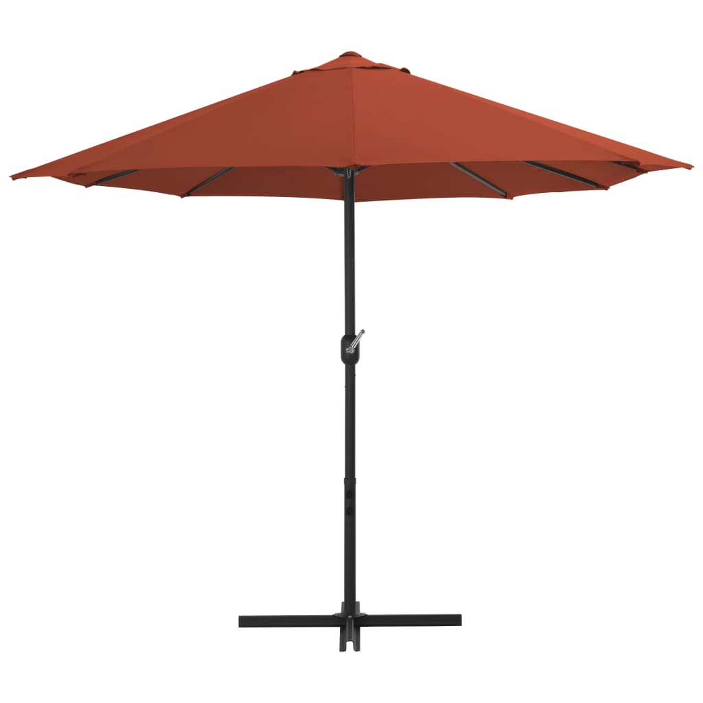 Parasol avec poteau en aluminium 460x270 Terre cuite - 3