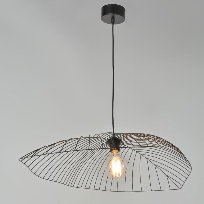 COREP Suspension en métal Leaf - H 15 cm - E 27 - 60 W - Noir mat - 7