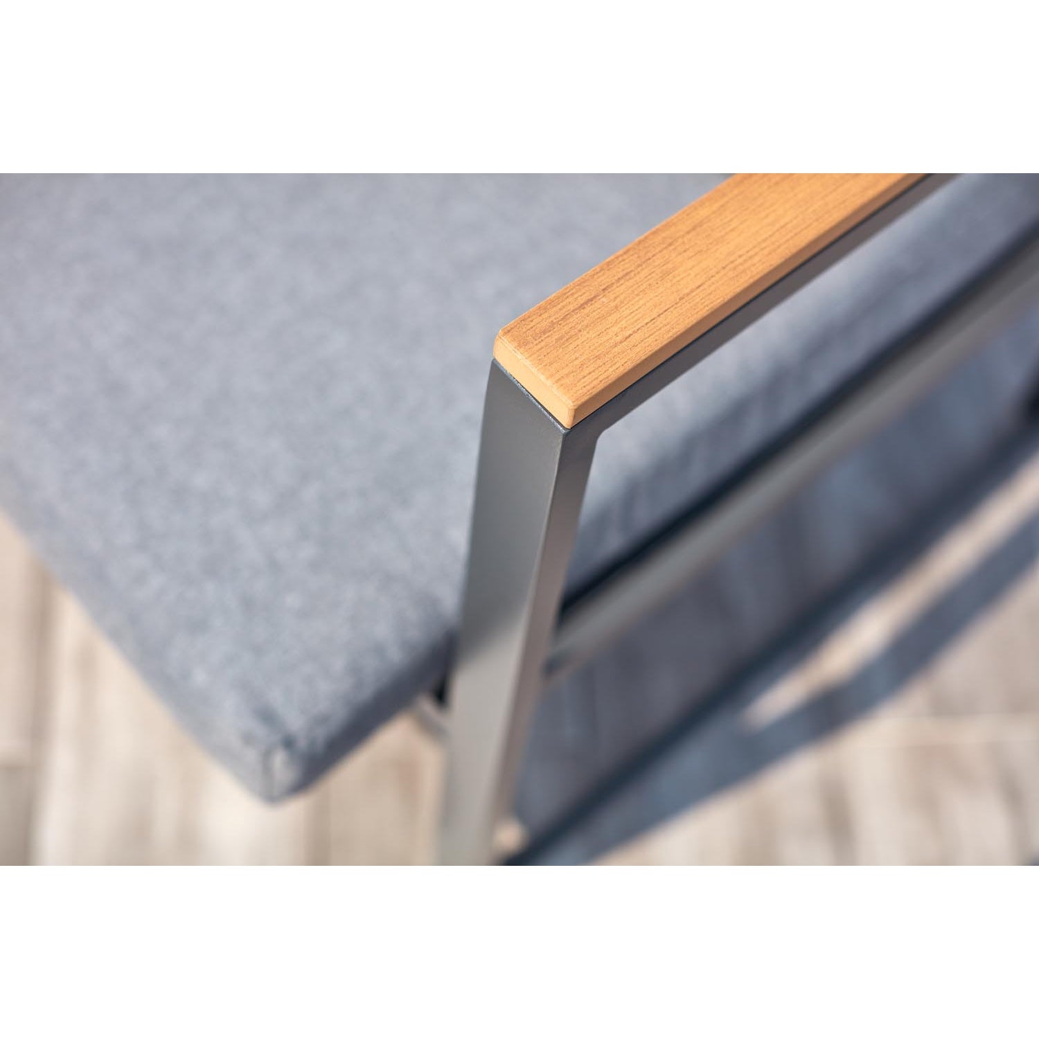 Salon de jardin bas en aluminium gris TAHINA - 6