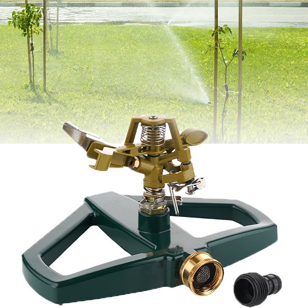Obrotowy zraszacz trawnikowy 360 stopni, automatyczny zraszacz ogrodowy z regulowanym zasięgiem na dużej powierzchni