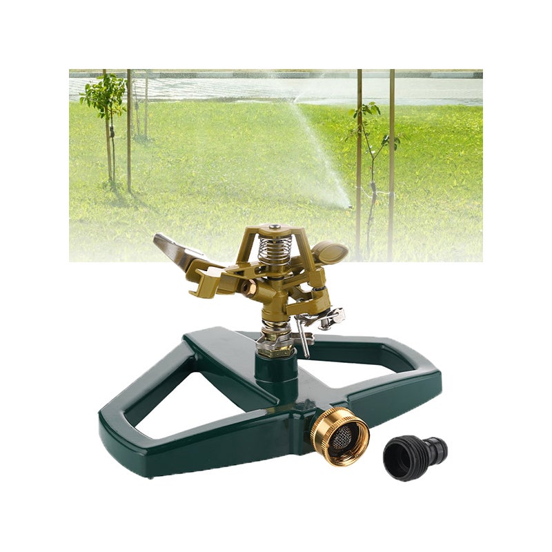 Obrotowy zraszacz trawnikowy 360 stopni, automatyczny zraszacz ogrodowy z regulowanym zasięgiem na dużej powierzchni
