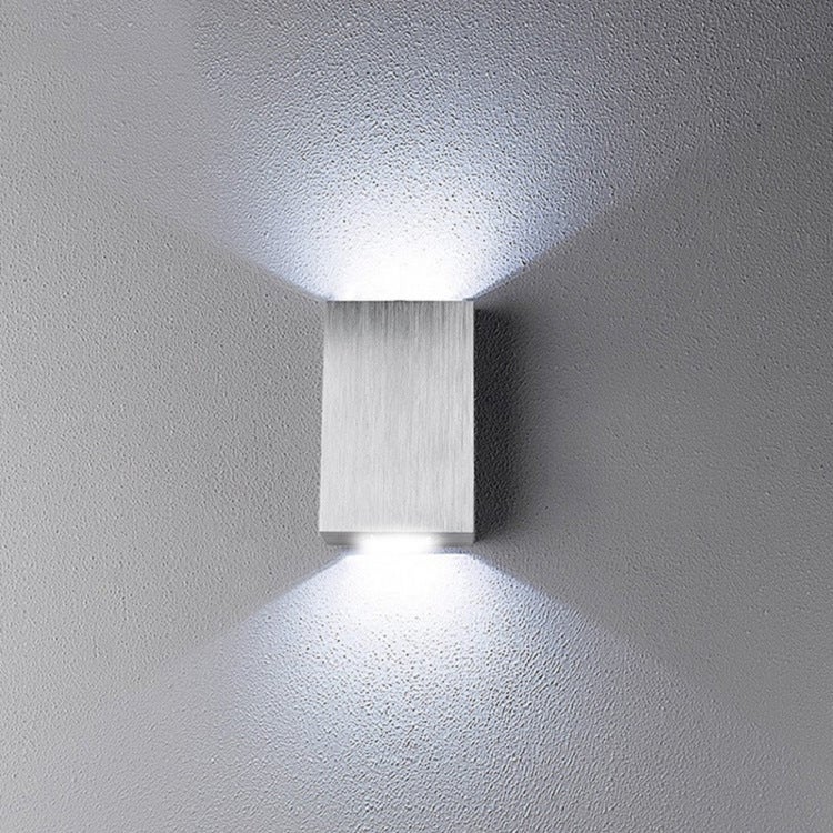 Wewnętrzna lampa ścienna LED, lampka nocna do sypialni, oświetlenie korytarza, aluminiowy szary kinkiet, światło białe