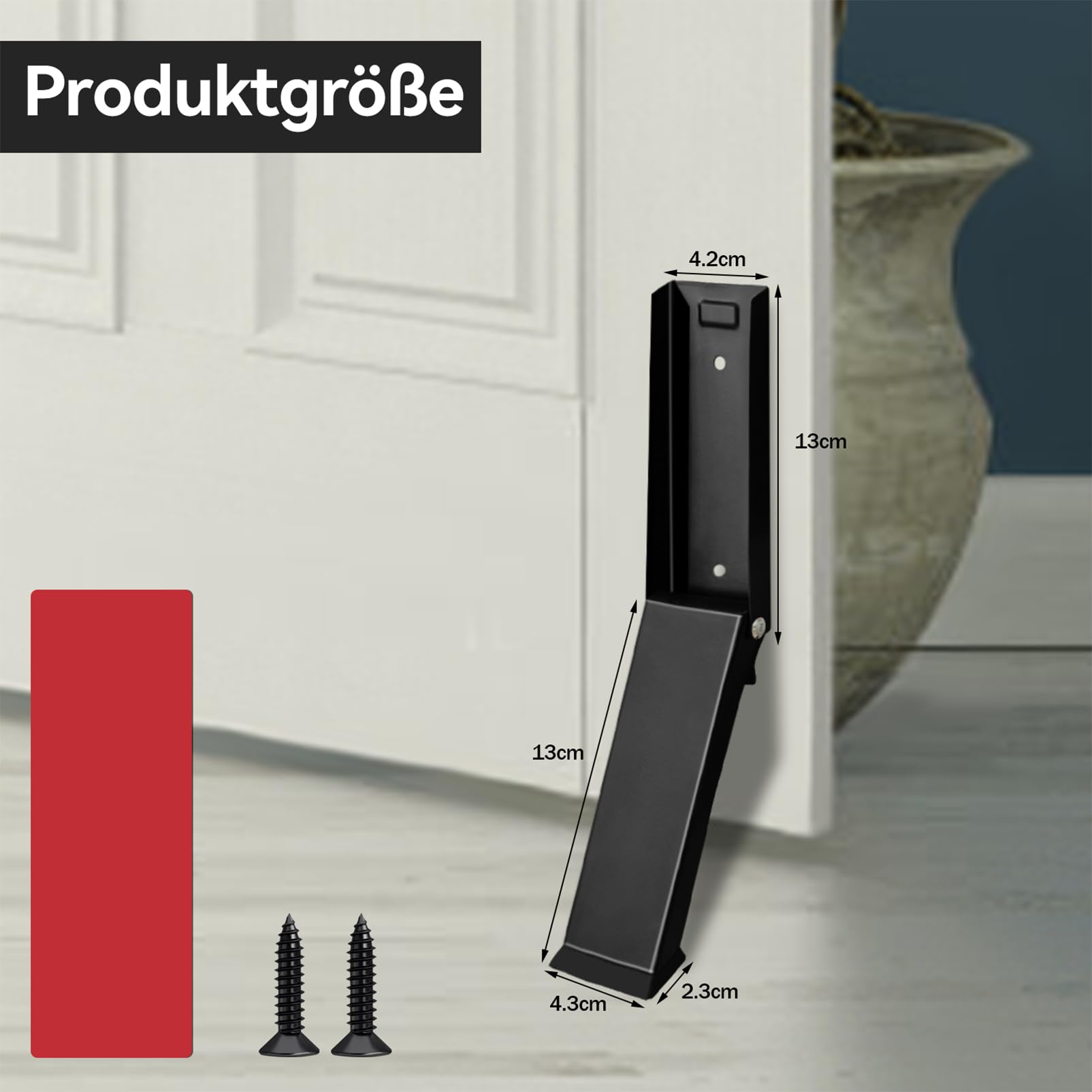 Butée De Porte, Arret De Portail Actionné Par Le Pied En Acier Inoxydable,Securite Porte D'entrée, Door Stopper Pour Tapis, Planchers En Bois, Noir - 8