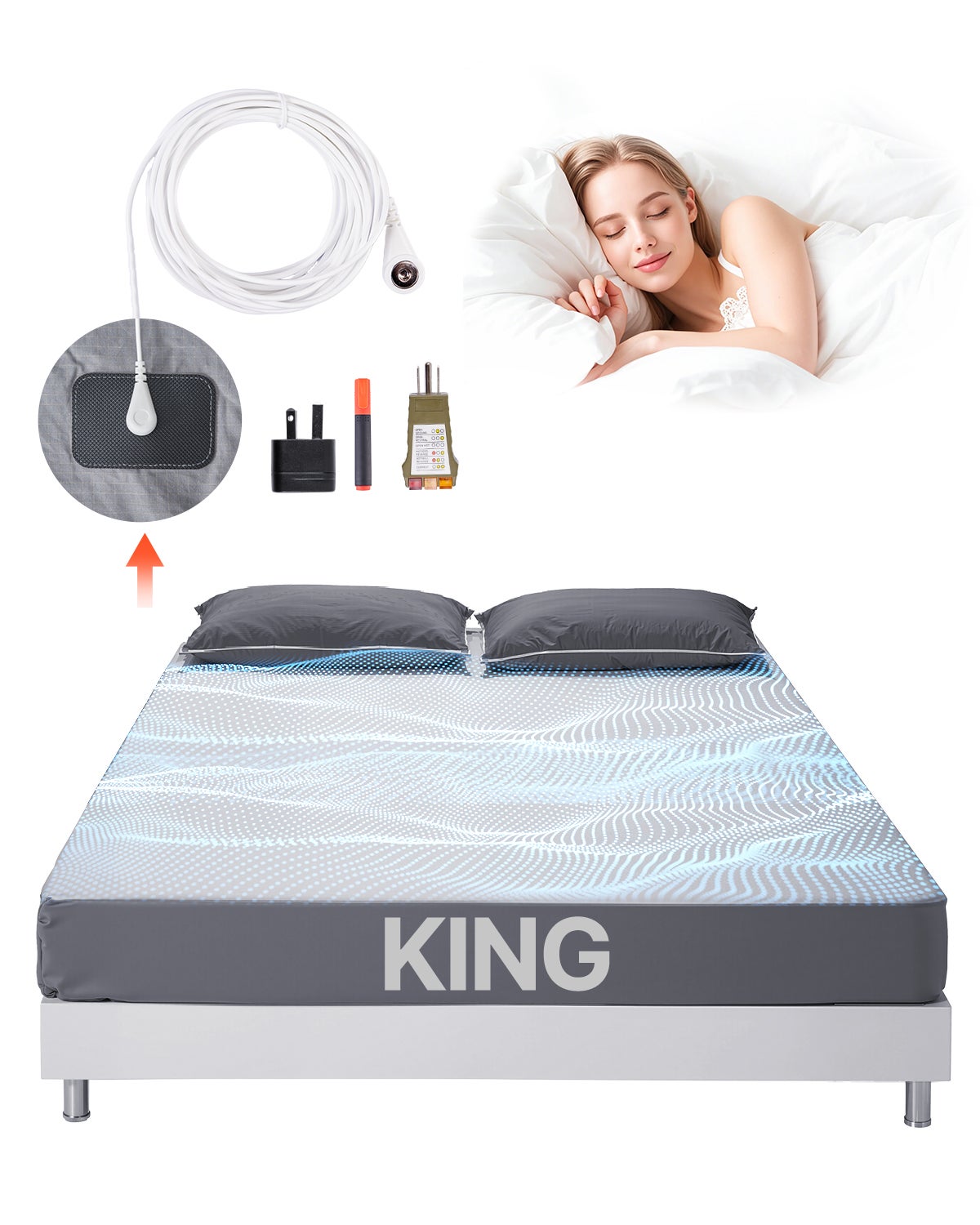 Prześcieradło uziemiające King Size Mata uziemiająca Mata uziemiająca 1981x2030x5mm VEVOR