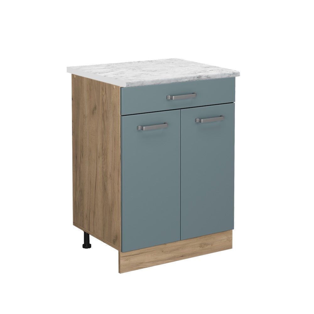 Vicco Szafka dolna do kuchni R-Line, Niebiesko-szary, 60 cm BR Marmur