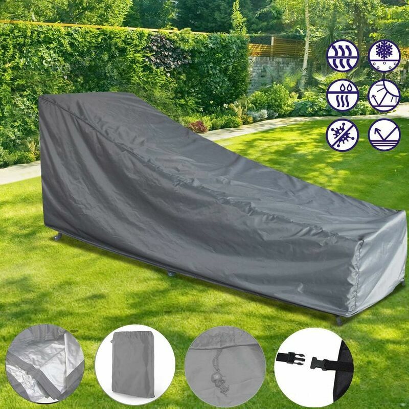 Copertura Chaise Longue Patio GREHABOR - Impermeabile E UV Resistente Per Esterni, Confezione Da 2 - Foto 3