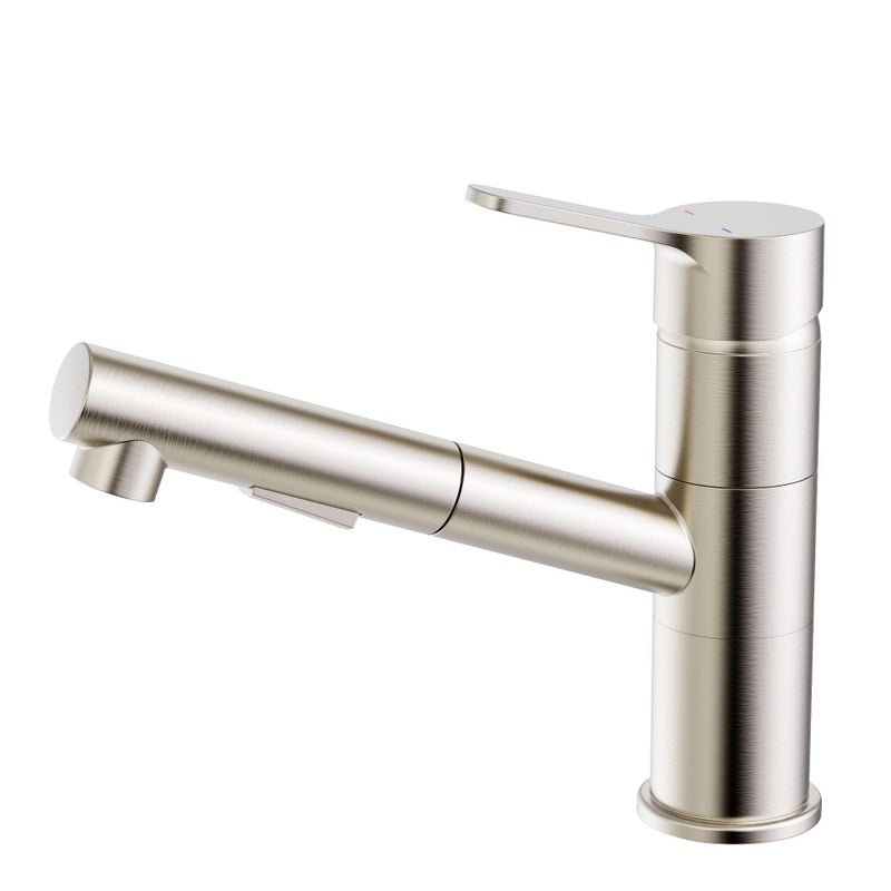 Bateria kuchenna z prysznicem ESSEBAGNO New silo stal nierdzewna matowa