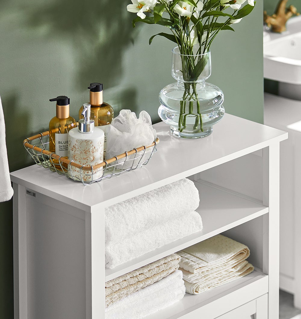 SoBuy BZR13-W Meuble Bas de Salle de Bain Armoire Toilette Armoire Salle de Bain Buffet Commode Armoire de Rangement - 4