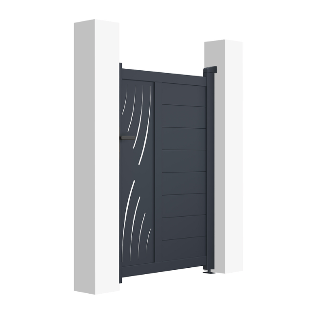 Portillon 1m VELETA H.140cm aluminium gris - 4