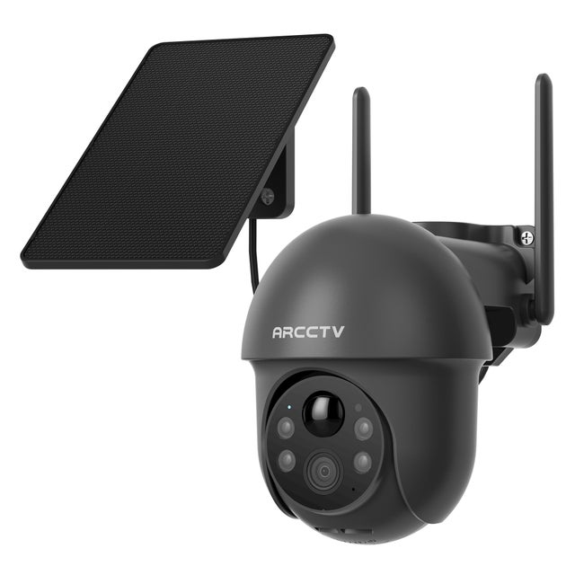 Caméra de Surveillance extérieur 360° caméra ARCCTV 4MP batterie avec panneau solaire