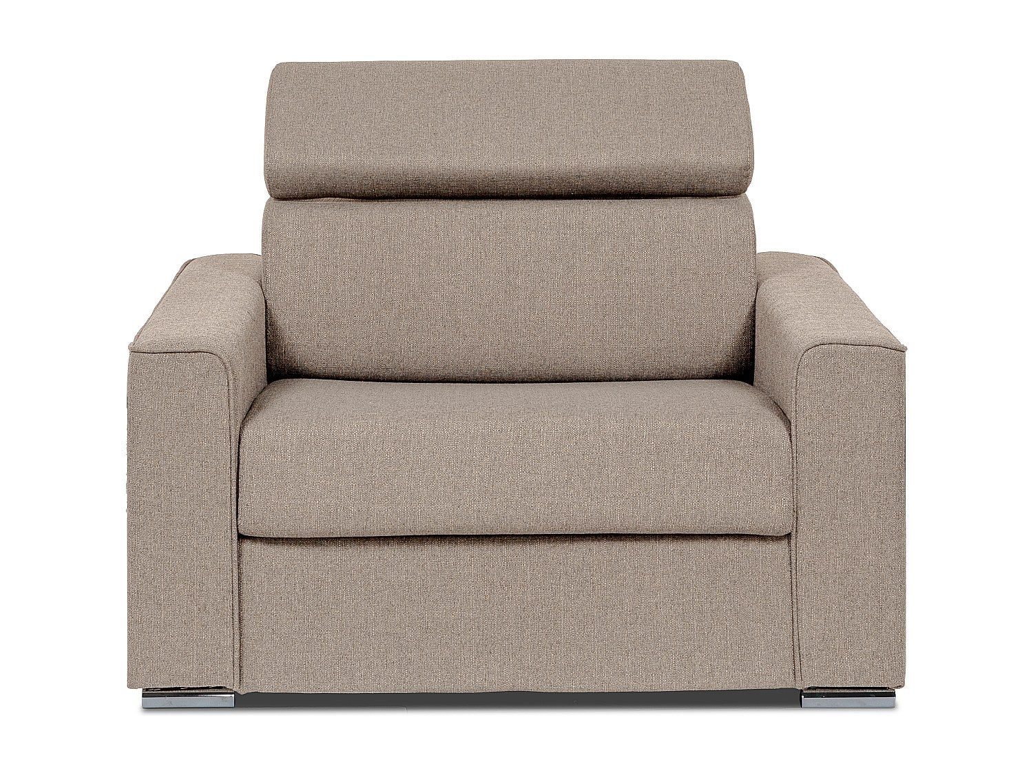 Fotel rozkładany typu express z beżowej tkaniny - pow. spania 70 cm - Materac 14 cm - VIZIR