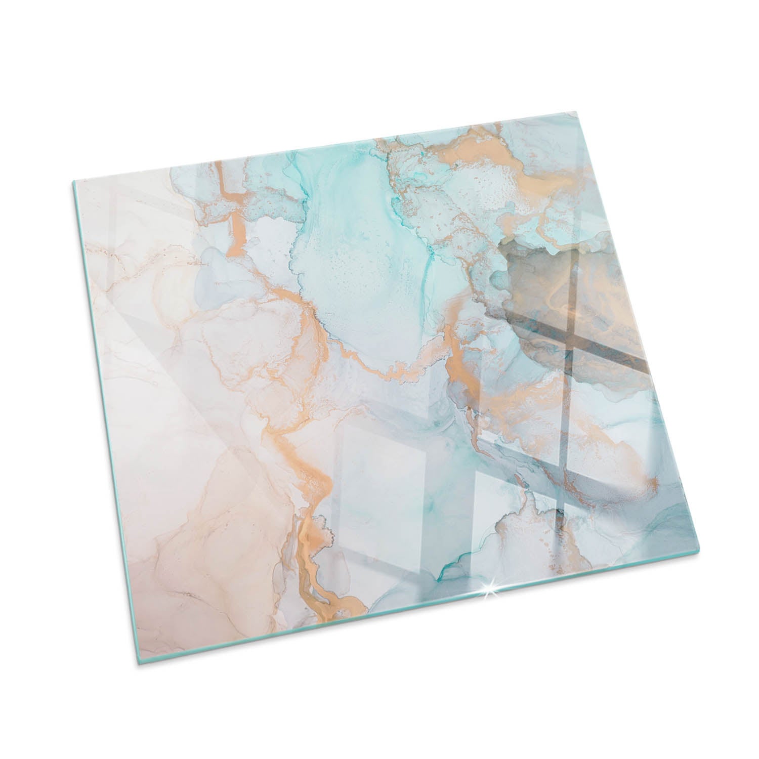 Copripiano Per Fornelli In Vetroceramica 80x52 Cm – Piastra Multiuso Bianco Astratto, Tagliere E Sottopentola, Ideale Per Cucine Piccole - 3