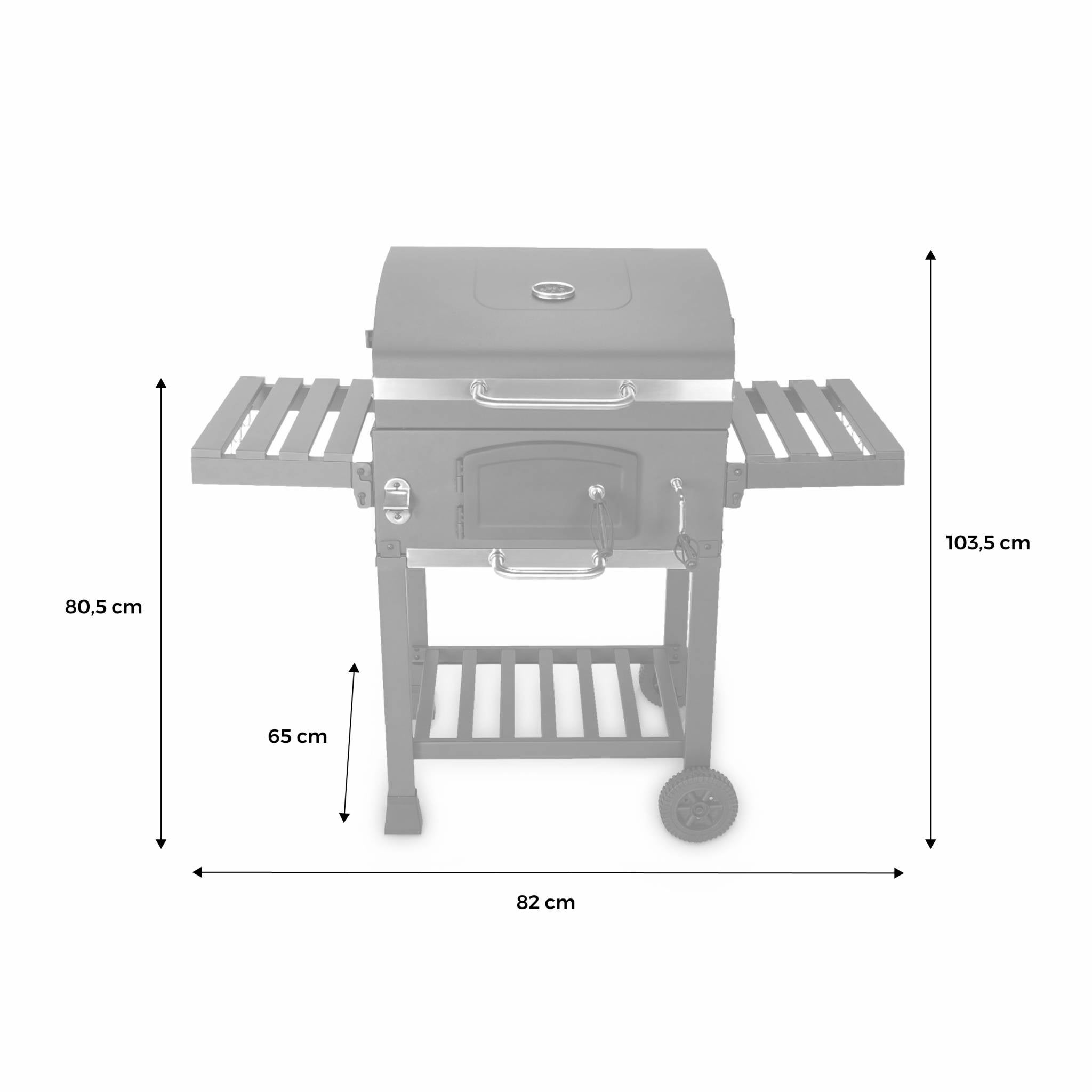 Barbecue a carvão, Bernard, Preto, 122x65x103.5 cm - 4