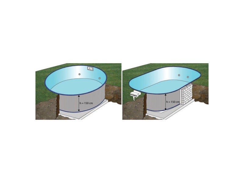 Kit piscine enterrée madagascar acier ovale 600 x 320 x h150 cm - 2