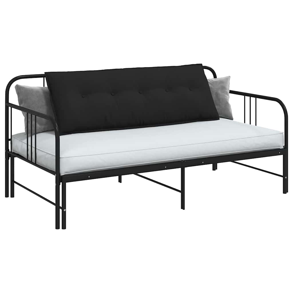 Coussin de Dos Noir 140 x 50 cm Tissu en microfibre vidaXL - 4