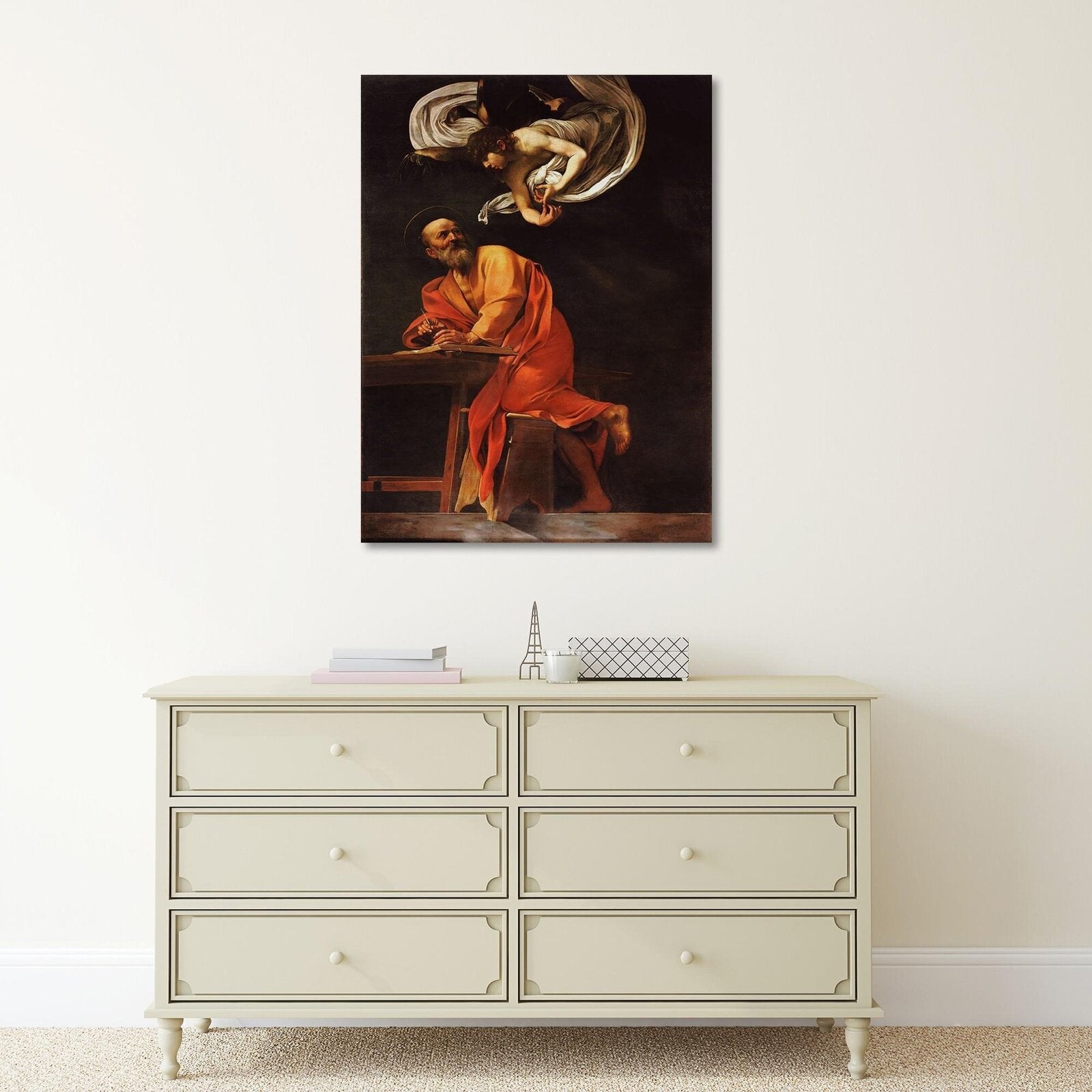 Tableau reproduction photo du caravage - inspiration st. Matthieu - 50 x 70 cm - 5