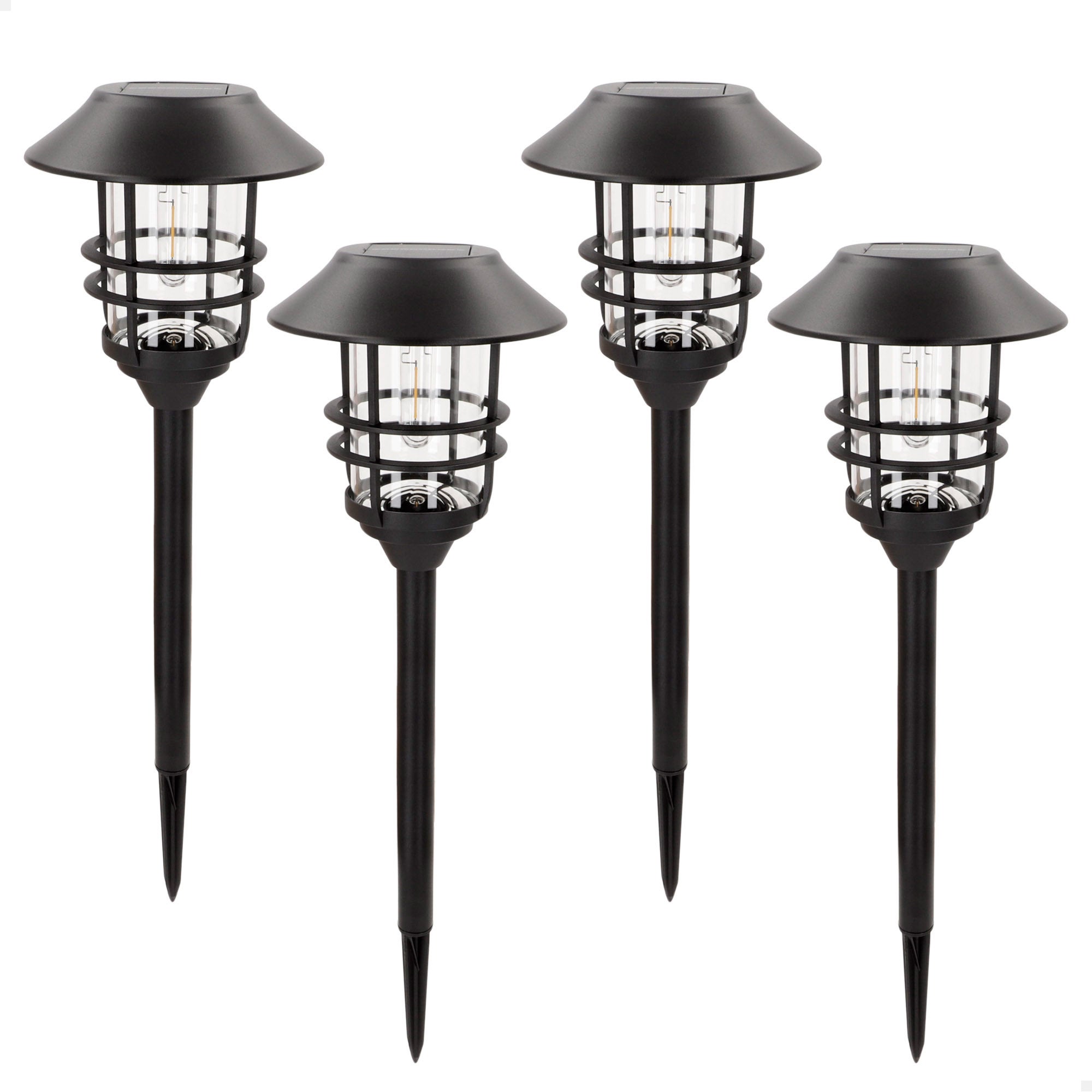 Aktive set de 4 balizas led solares luz cálida 6 lúmenes ip44