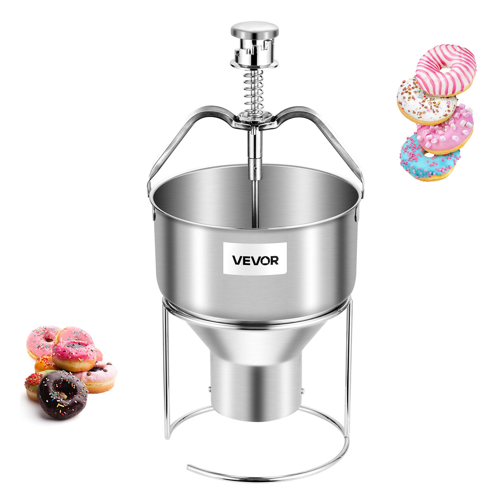 Manual Donut Hopper Dozownik ciasta na pączki ze stali nierdzewnej 2,4 l regulowany VEVOR