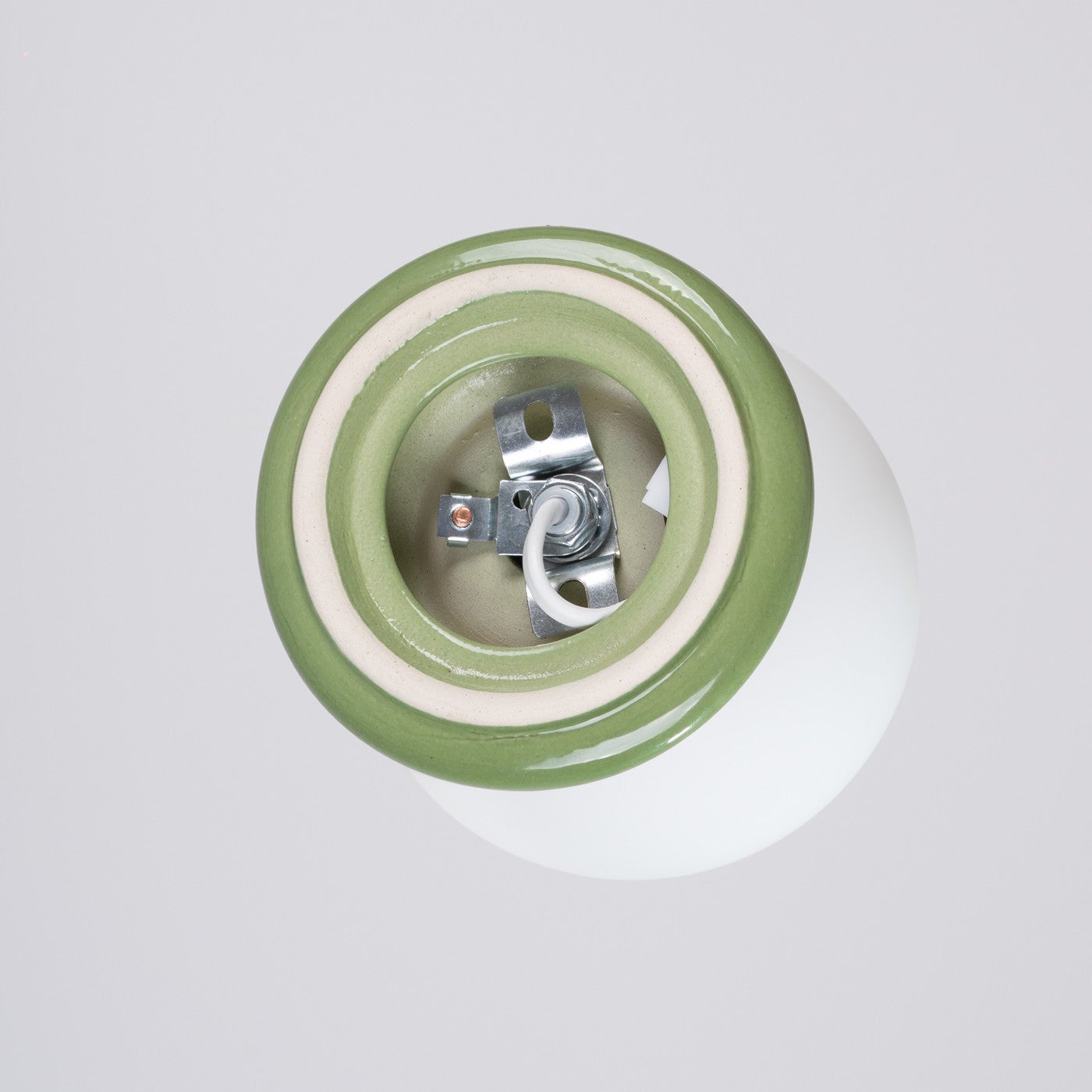 Kinkiet ścienny ceramiczny szkliwiony ZORI zielony oliwkowy 1xG9x15W ceramika / gips wym:12x12x16cm IP44 Sollux Lighting - 8