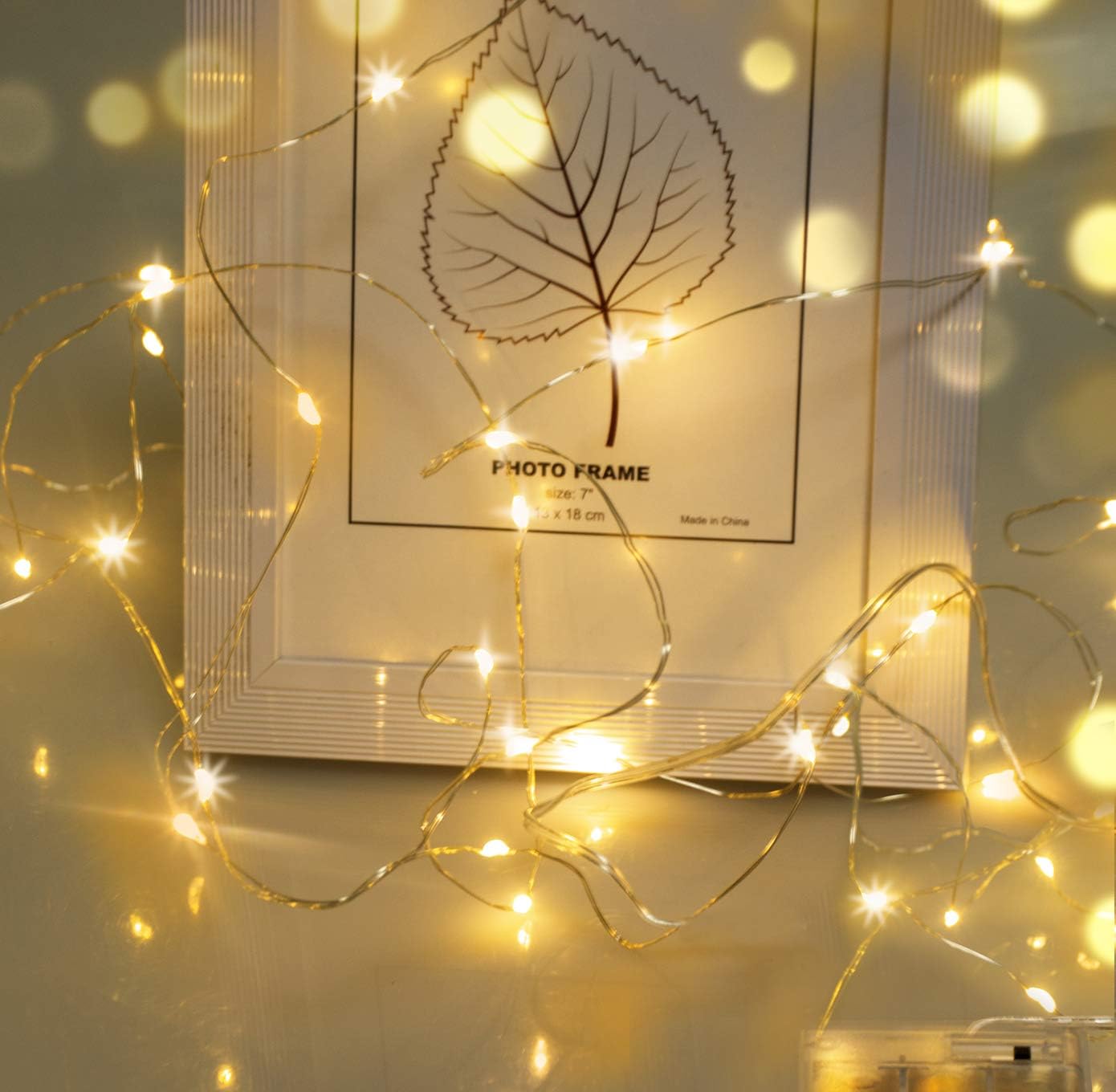 Oświetlenie dekoracyjne na baterie diod LED mikroprzewody dekoracja przyjęcia ogrody Boże Narodzenie Halloween wesela ciepła biel klasa energetyczna