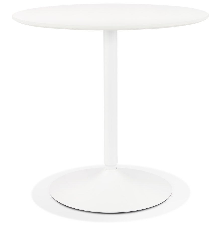 Table ronde design 'CHIVA' en bois et métal blanc - Ø 80 cm | Leroy Merlin