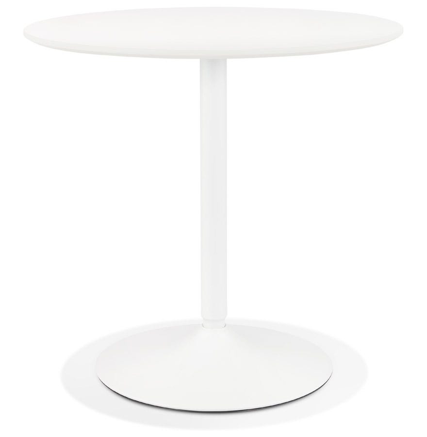 Table ronde design 'CHIVA' en bois et métal blanc - Ø 80 cm | Leroy Merlin