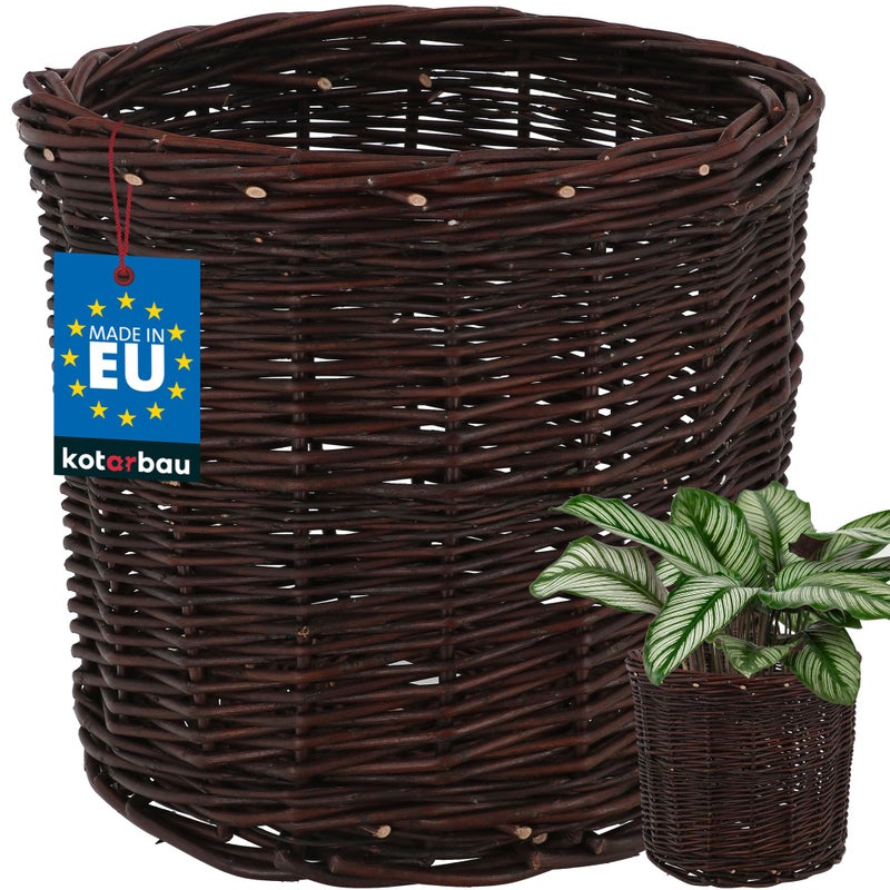 Osłonka wiklinowa naturalna doniczka pleciona fi25 koszyk na kwiaty rośliny - KOTARBAU