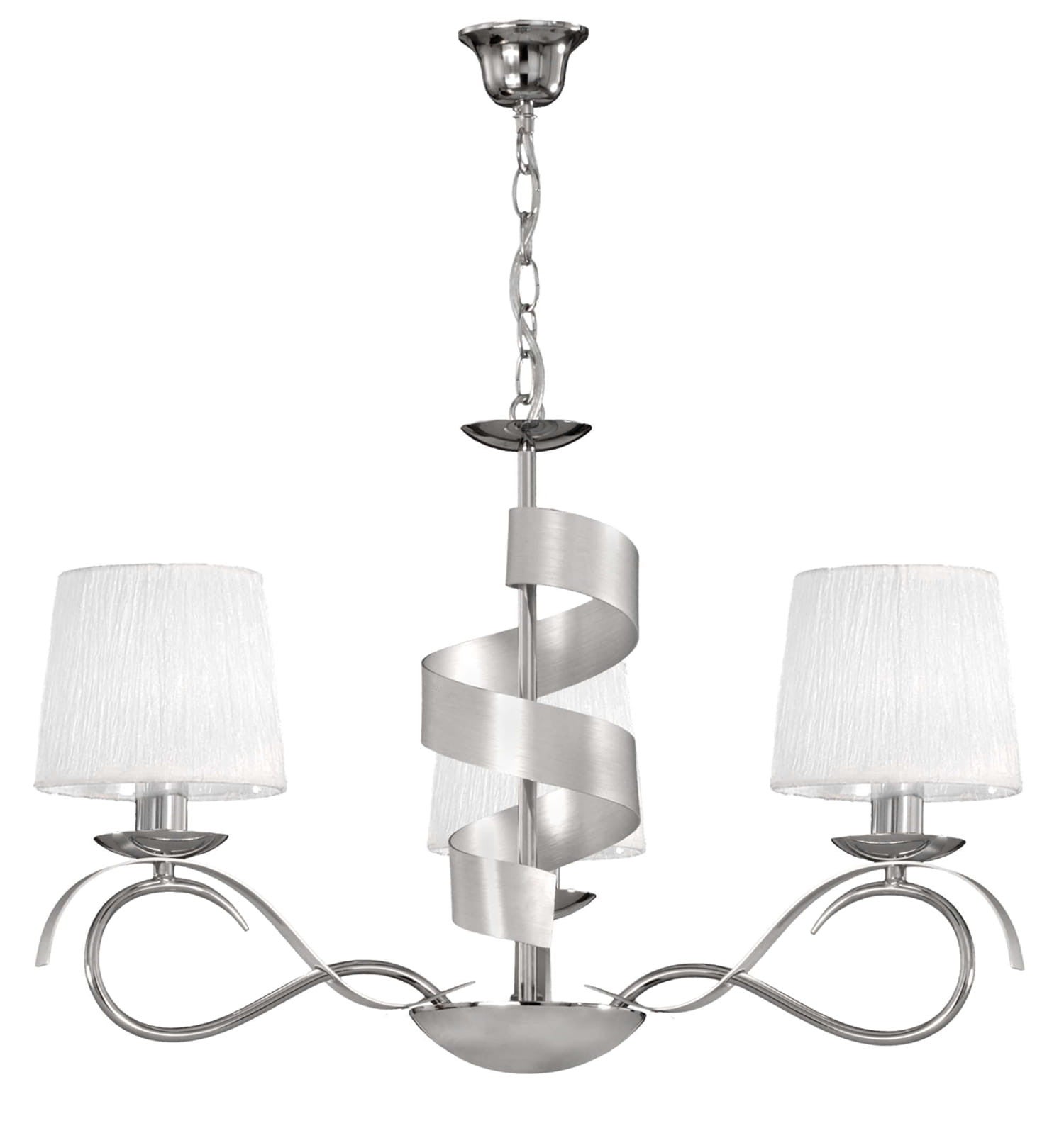Lampa wisząca Denis chromowana-biała 3xE14x40W wym: 100 x 68 x 68 cm metal Candellux