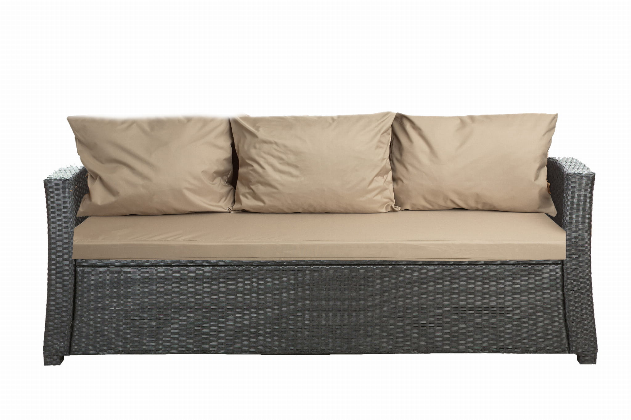 Cojines de jardín para sofá en ratán 168x60x7+3*56x50cm| juego de cojines de jardín| cojines de exterior beige| conjunto de cojines de 3 plazas