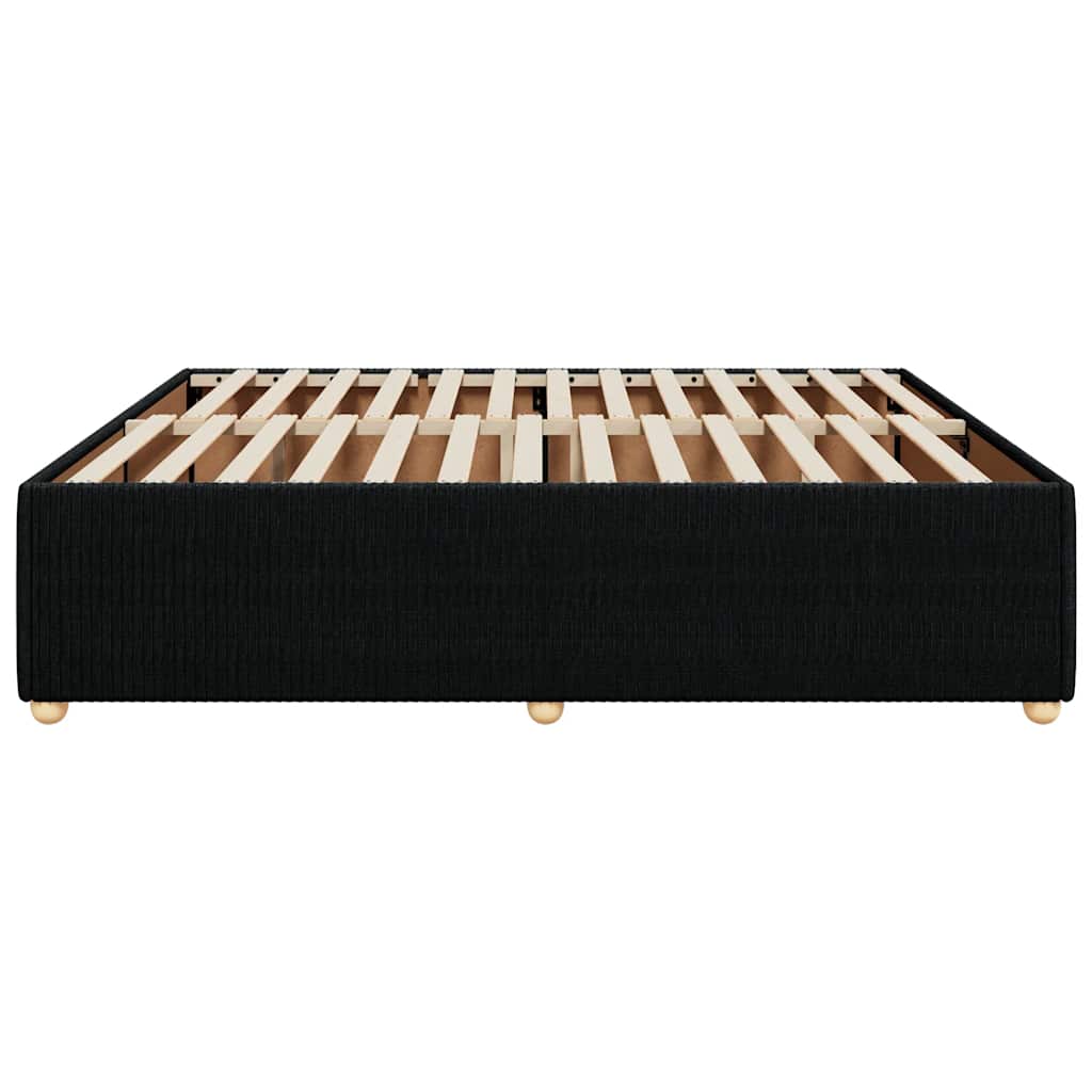 Cadre de lit sans matelas noir 180 x 200 cm tissu - 5