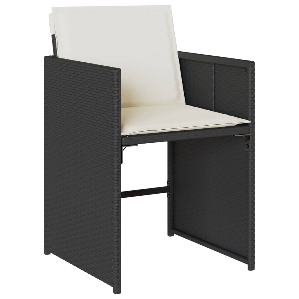 Set de muebles jardín 5 piezas con cojines ratán sintético negro - 5