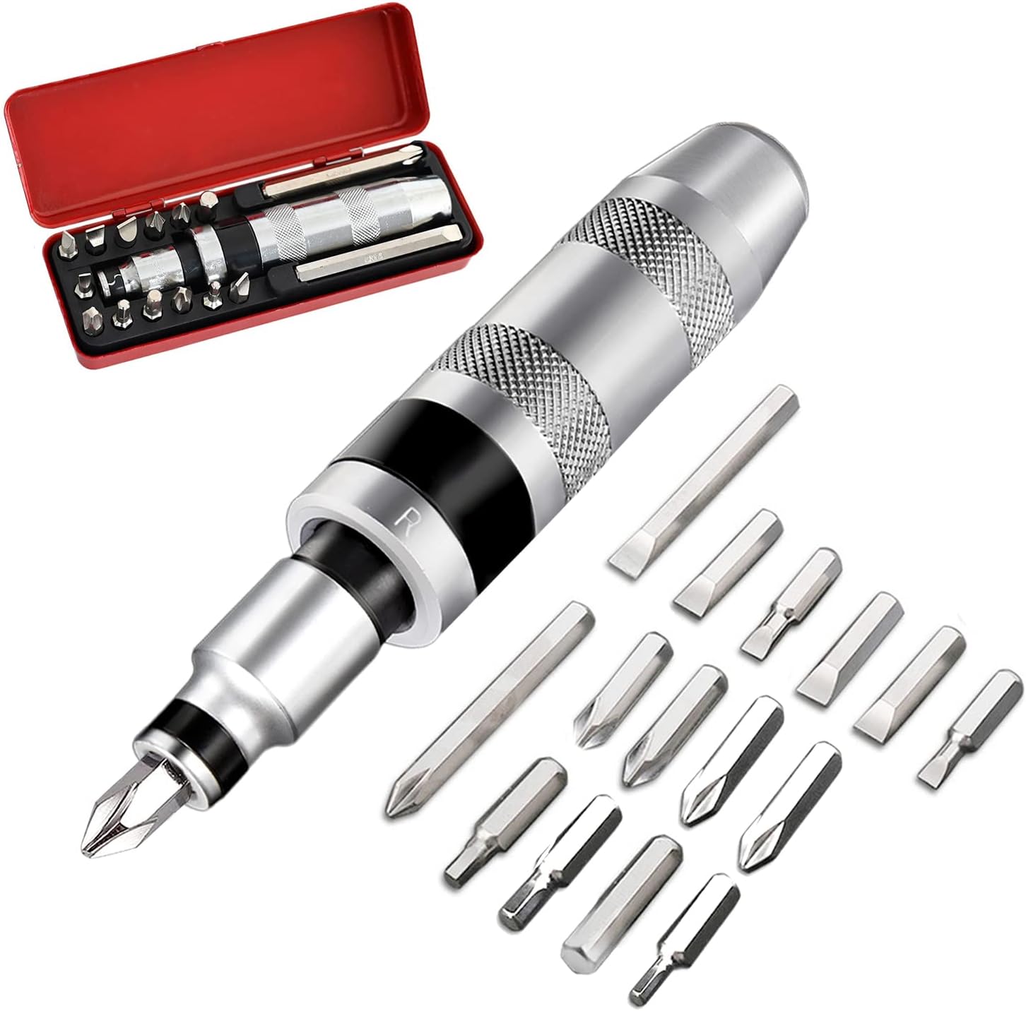 Tournevis à Frapper Brüder Mannesmann M179 - 1/2 Pouce (12.5mm) Avec 4 Embouts, Neuf