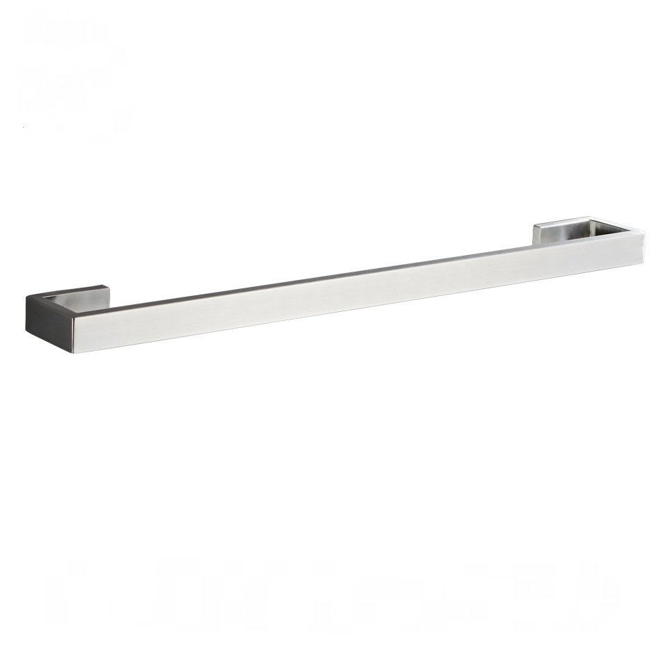 Pojedynczy wieszak na ręczniki ze stali nierdzewnej szczotkowanej w kolorze srebrnym do kuchni i łazienki, 50 cm