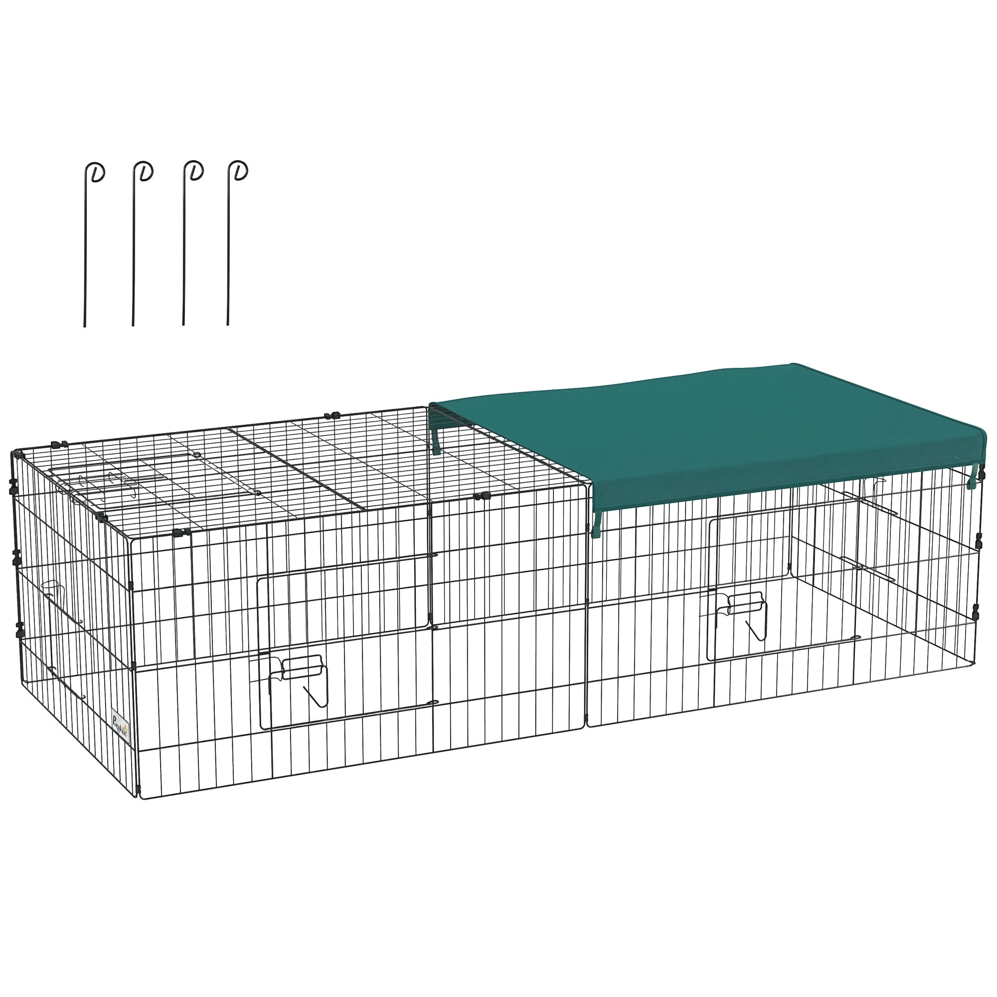 Parc enclos modulable en acier avec bâche 185 x 75 x 50 cm pour lapins ...